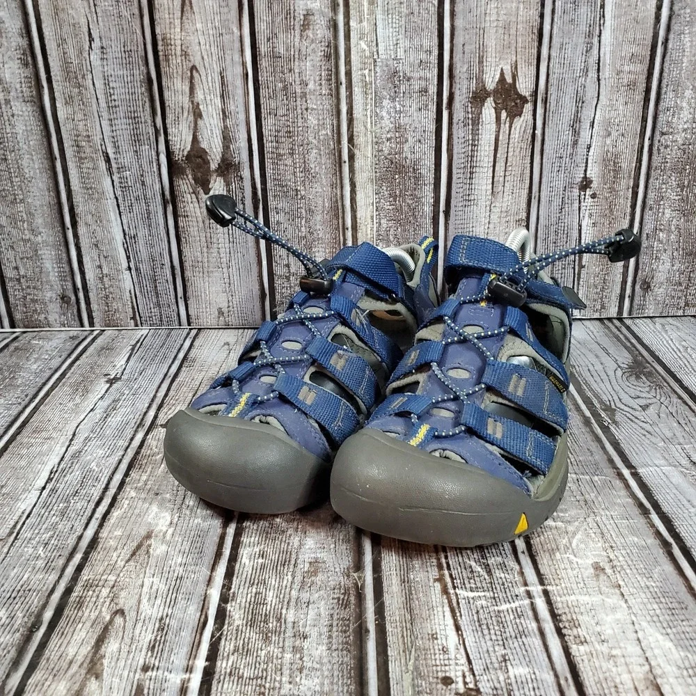 KEEN Youth Newport H2 Waterproof Sandals Blue Yellow Hiking Shoes 1009962 Size 4